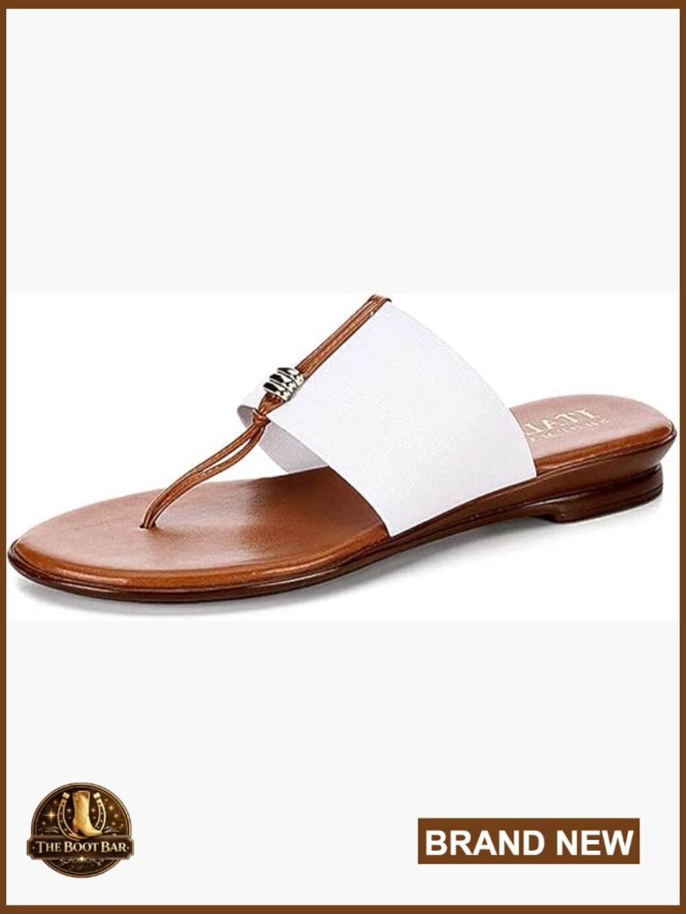 Stretchy Thong Sandal with Rhinestone Detailing and Padded Insole, Flat Heel